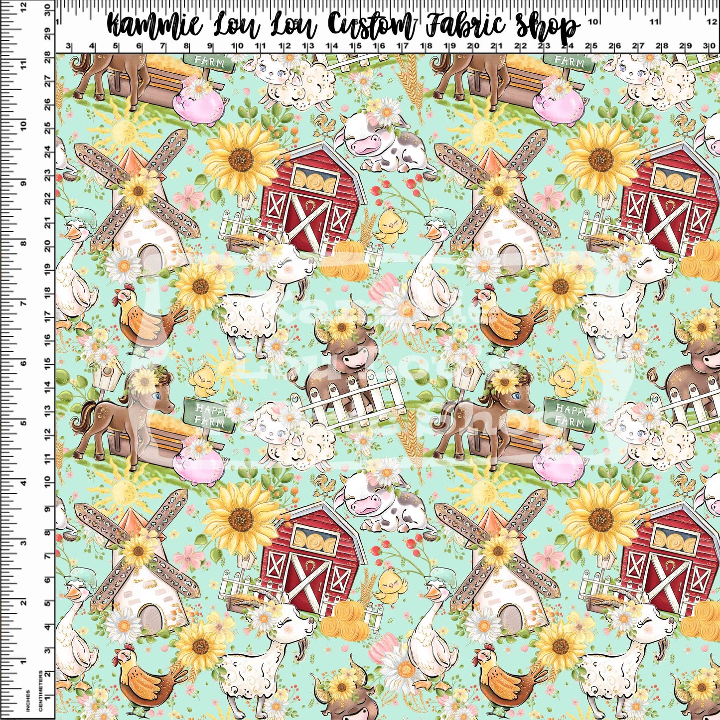 R113 : Farm Days - Main Toss - Aqua - Small Scale