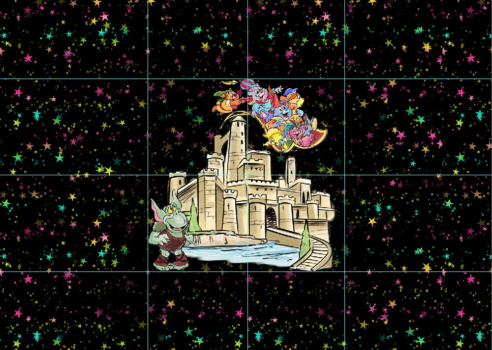 R115 Bouncing Bears - PANEL - ADULT - Black