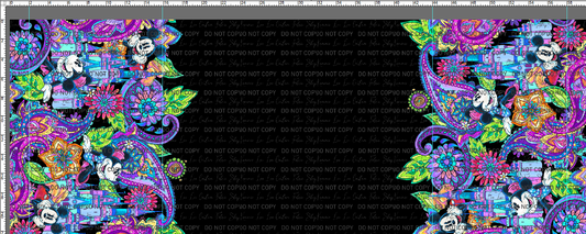 Paisley Mouse - Double Border - BLACK