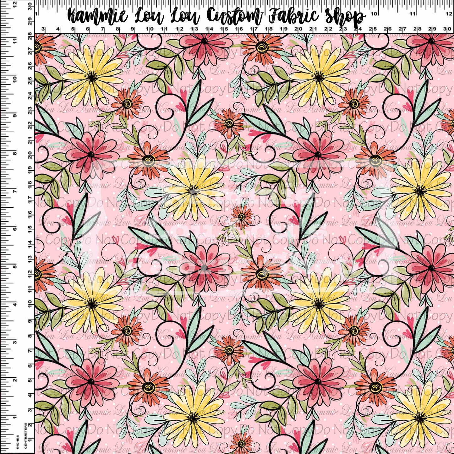 R117 - Princess Royal Sketch - Coral Floral Coordinate