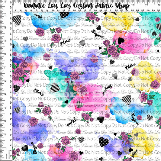 R120 - Ville De L'Amour - Watercolor Words - White