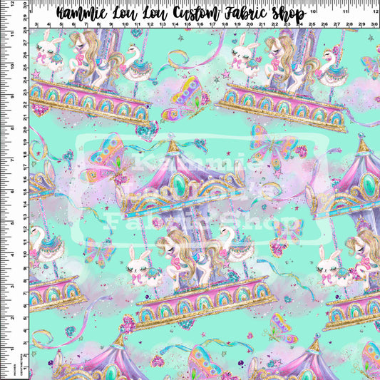 R120 - Whimsical Carousel Carousel - Regular Scale - Teal
