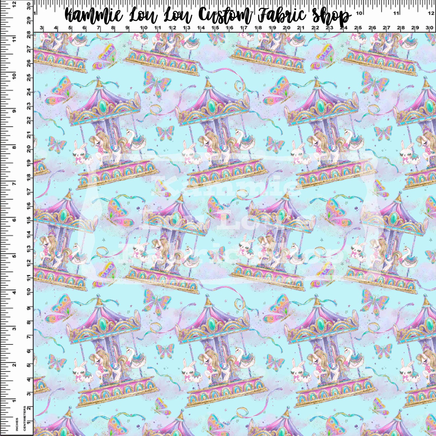 R120 - Whimsical Carousel Carousel - Small Scale - Blue