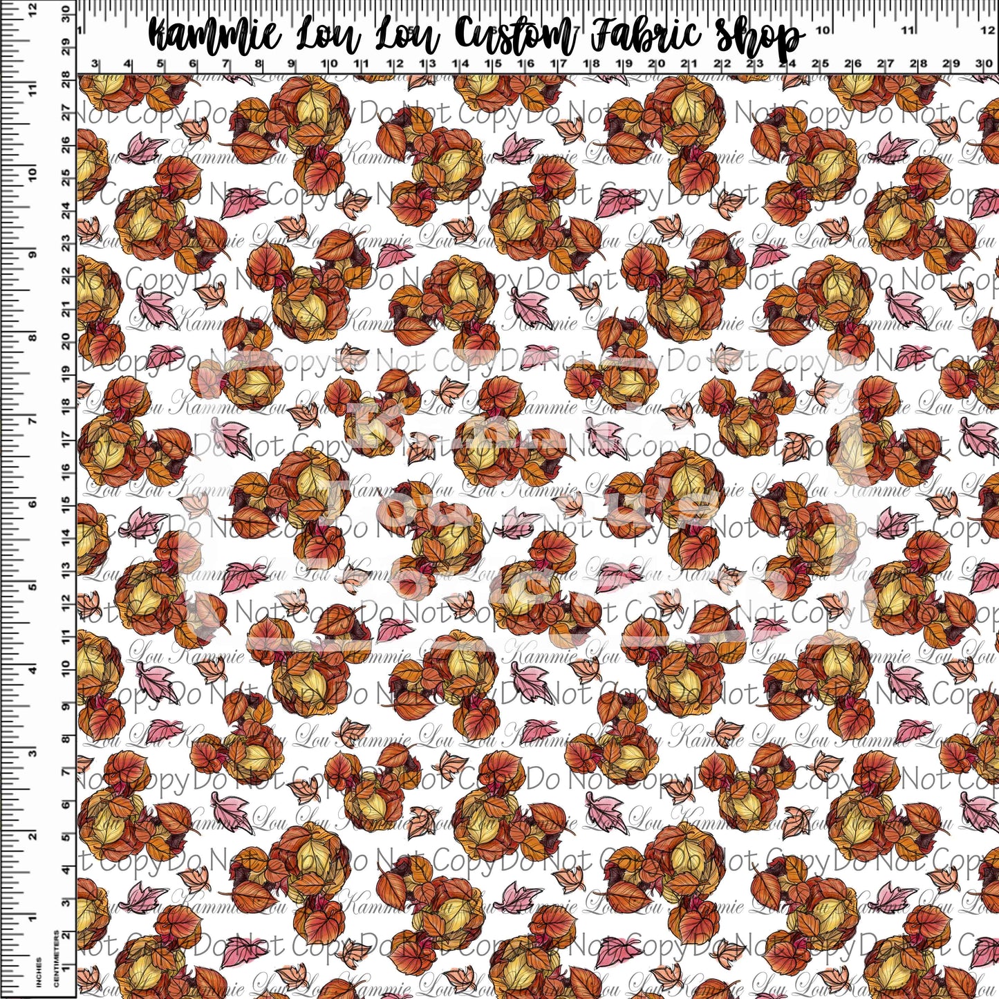 R120 Friendsgiving - Leaf Silhouettes on White - Tiny Scale