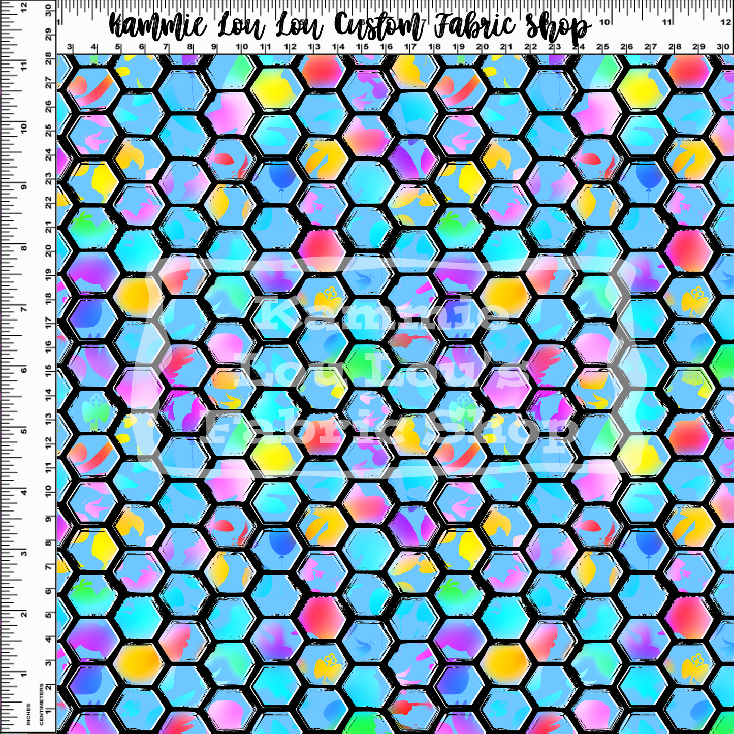 R123 - Pooh Potter - PP BLUE RAINBOW BG