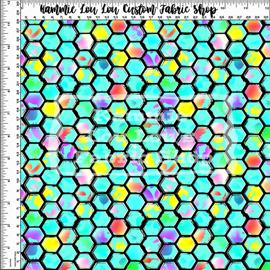 R123 - Pooh Potter - PP TEAL RAINBOW BG