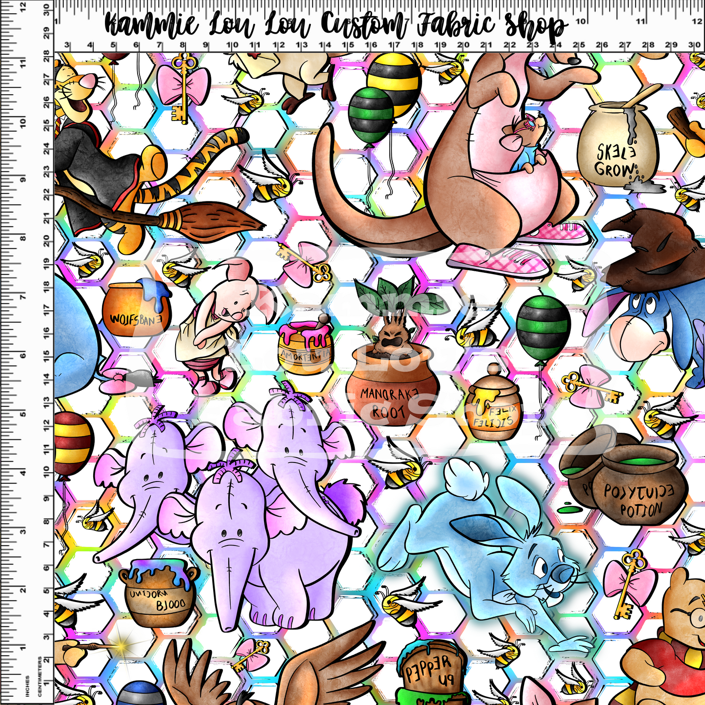 R123 Pooh Potter - PP RAINBOW HEX WHITE