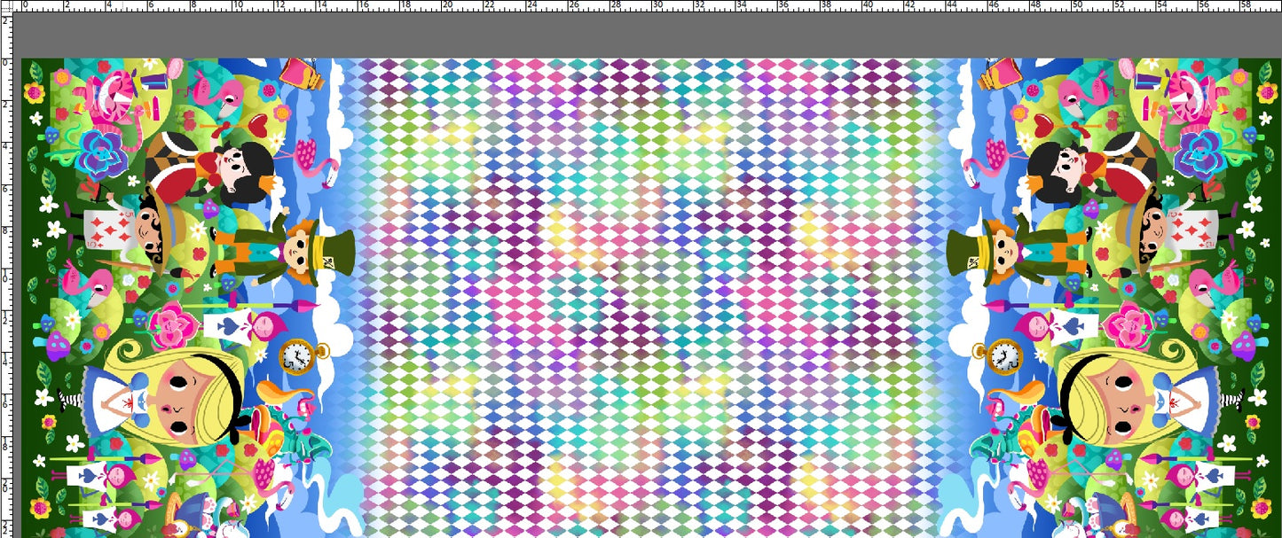 R123 Wonderland - Double Border - Rainbow Diamond