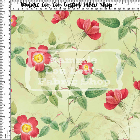 R124 Vintage Florals - Vintage_Floral_06 - Lt Green