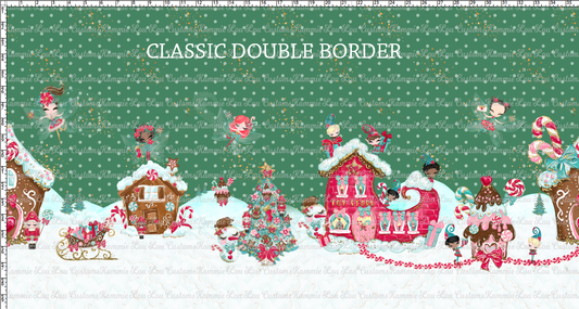 R124 Winter Wonderland -Double Border - Wonderland - GREEN