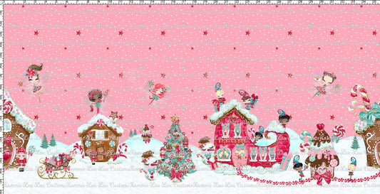 R124 Winter Wonderland -Double Border - Wonderland - PINK