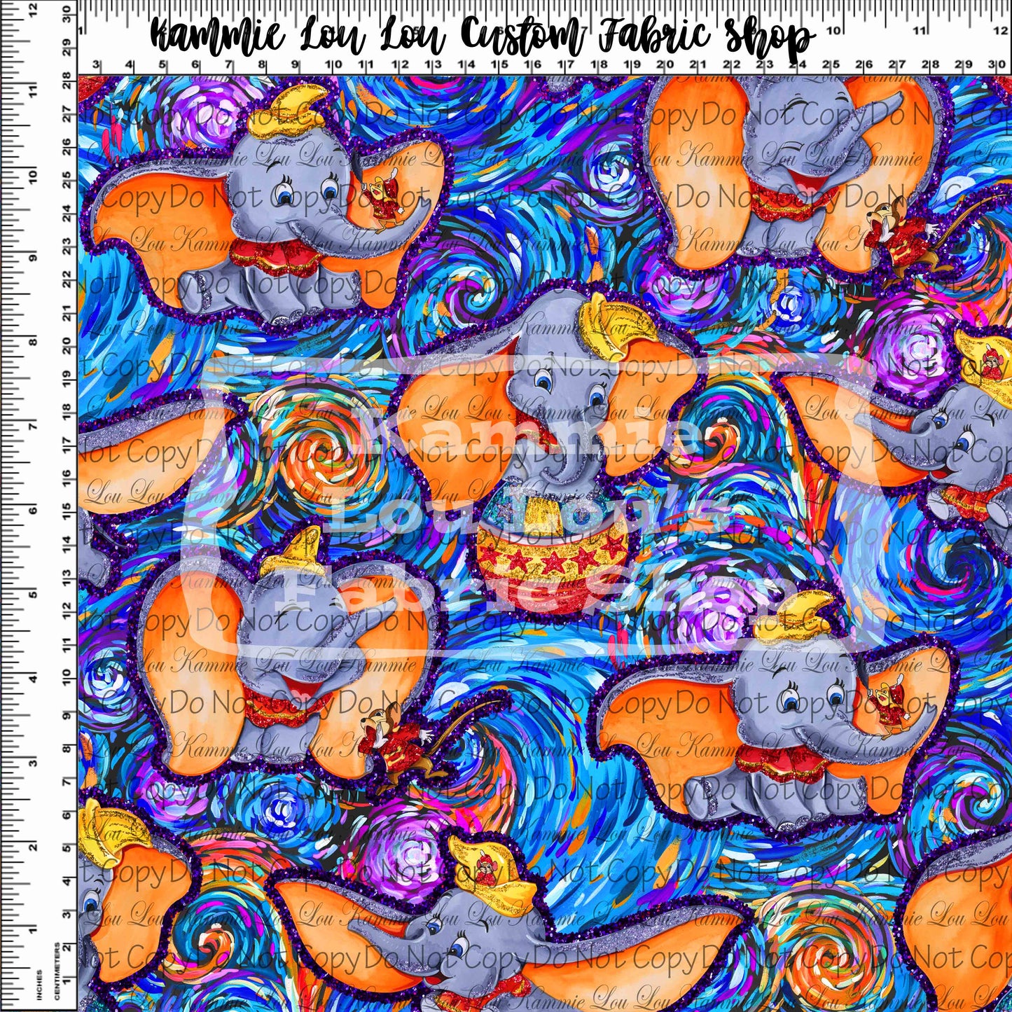 R126 Flying Elephant - Starry Skies - Regular Scale - Aqua