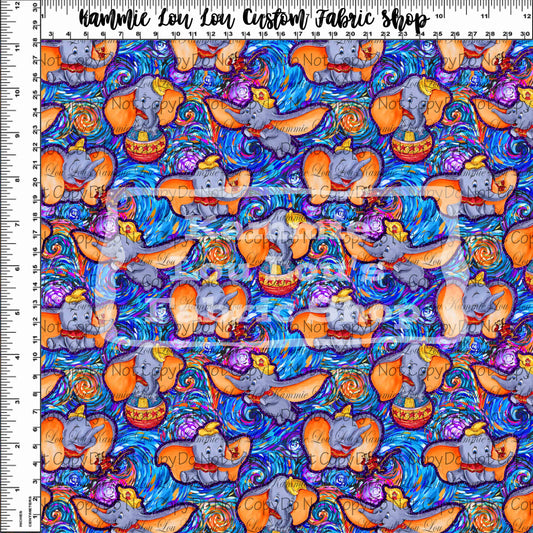 R126 Flying Elephant - Starry Skies - Small Scale - Aqua