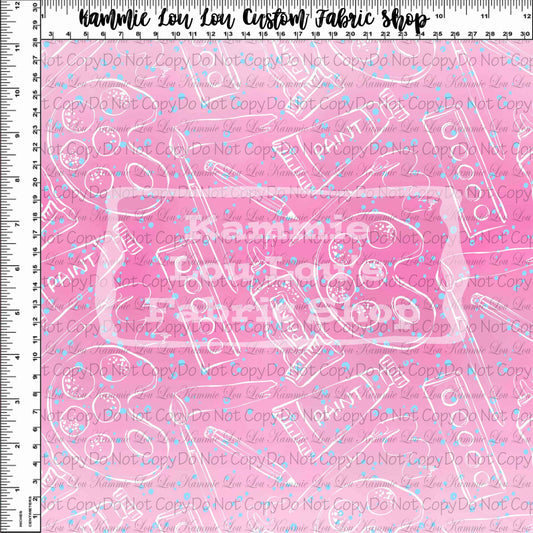 R117 : School Days - Blackboard Collection - Art Class Pink