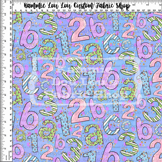 R117 : School Days - Blackboard Collection - Number Letter Toss - Purple