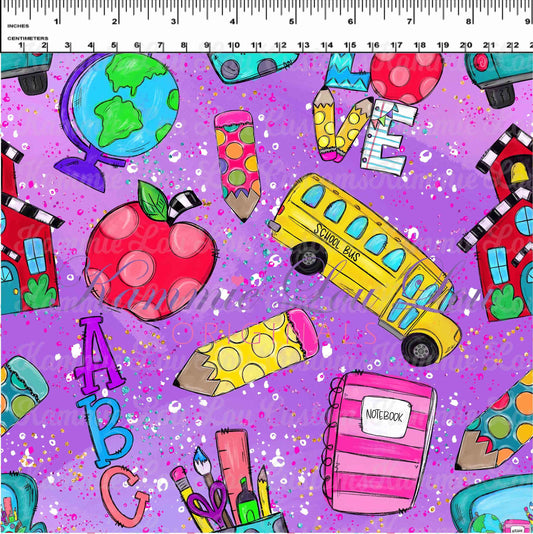 R117 : School Days - Blackboard Collection - Main Toss Purple