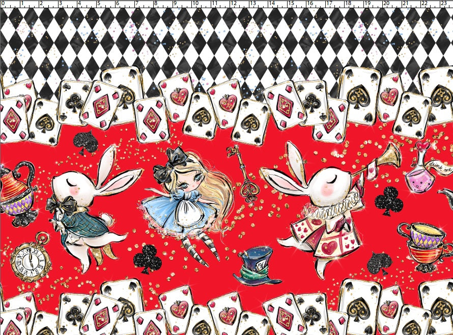 R107 Wonderland Tea Party - Classic Double border