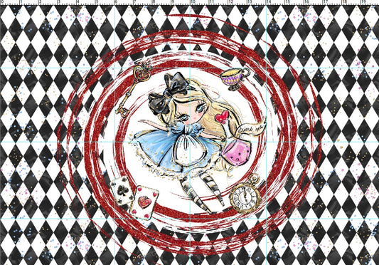 R107 Wonderland Tea Party - Panel 5 - Falling in Glitter - CHILD